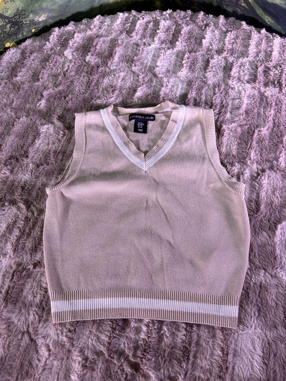 Sincerely Jules Cropped Sweater Vest Knit Crop Top SIZE XS